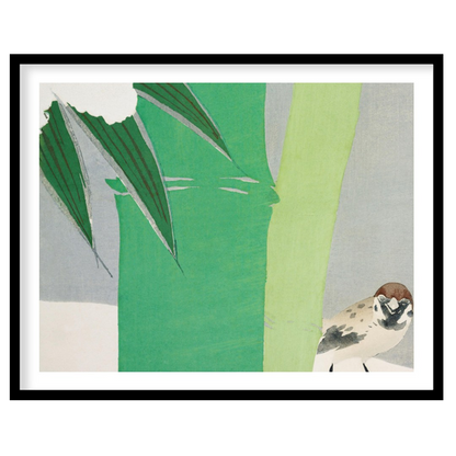 This tranquil art piece captures the essence of nature, featuring a delicate sparrow nestled beside for kitchen