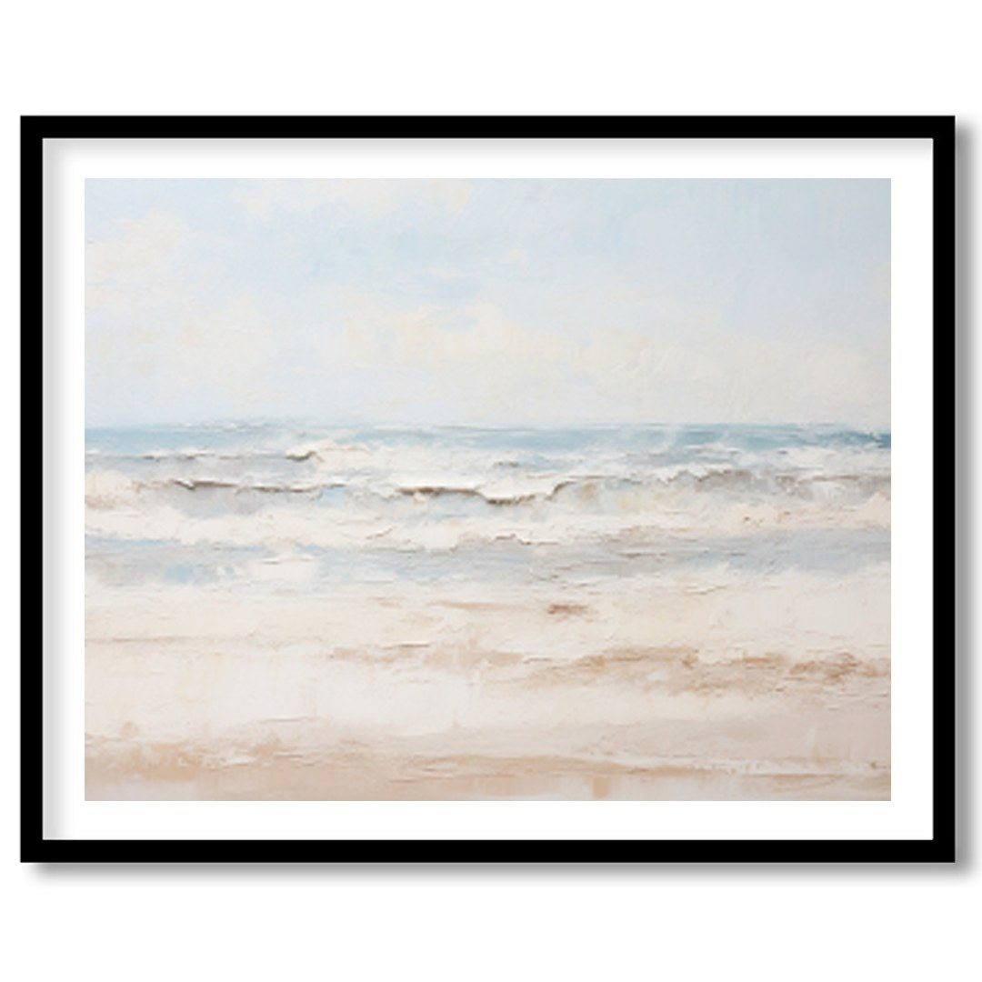Immerse yourself in the tranquil embrace of 'Serenity at the Shoreline,' a captivating piece that for gallery