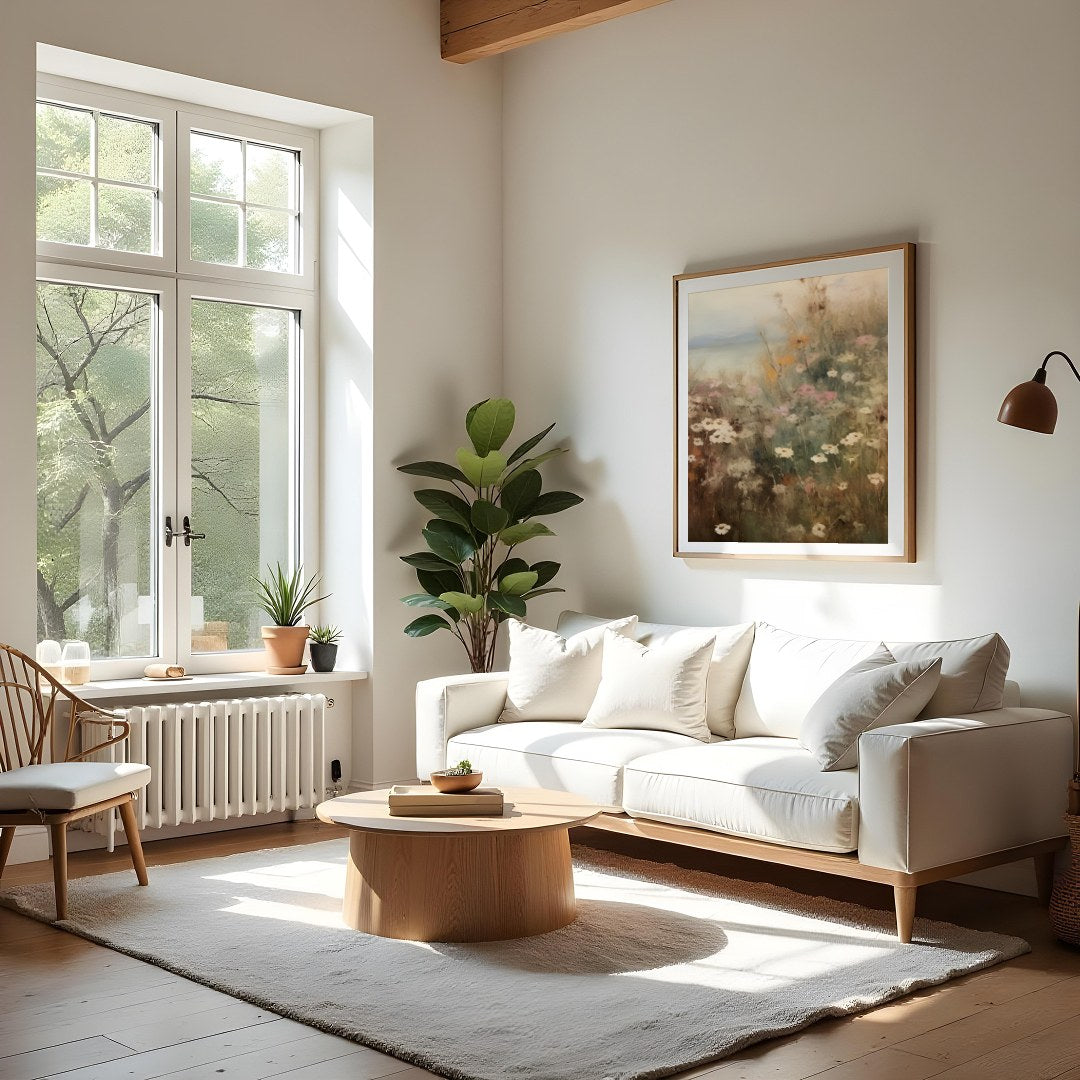 Immerse yourself in the tranquil beauty of nature with this dreamy meadow landscape artwork. for Living Room