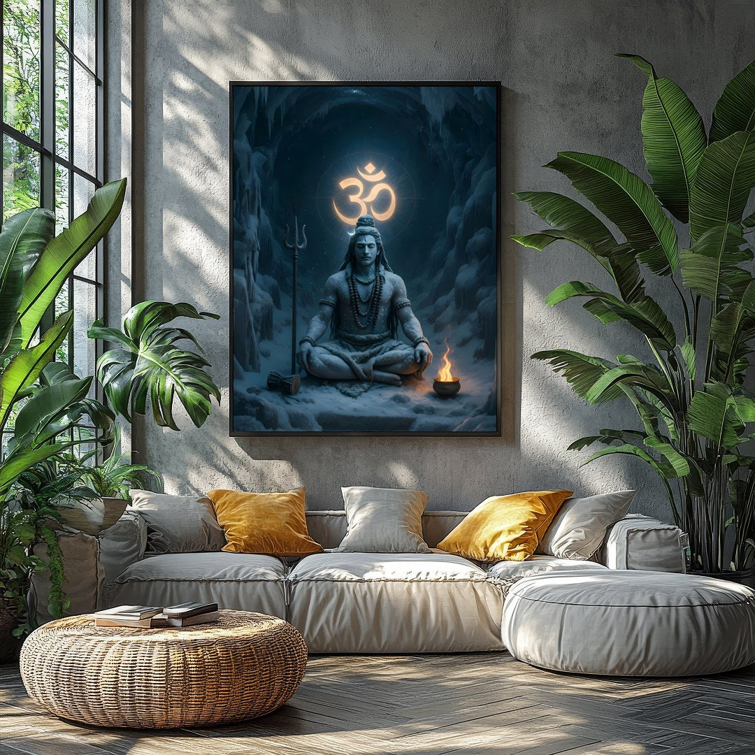 This mesmerizing artwork captures the serene presence of a meditative figure, enveloped in an for Balcony