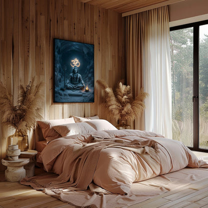 This mesmerizing artwork captures the serene presence of a meditative figure, enveloped in an for Bedroom