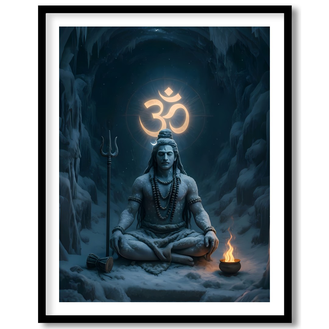 This mesmerizing artwork captures the serene presence of a meditative figure, enveloped in an for dwelling