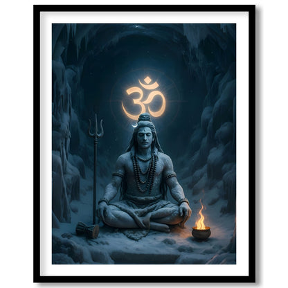 This mesmerizing artwork captures the serene presence of a meditative figure, enveloped in an for dwelling