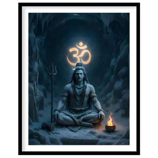This mesmerizing artwork captures the serene presence of a meditative figure, enveloped in an for dwelling