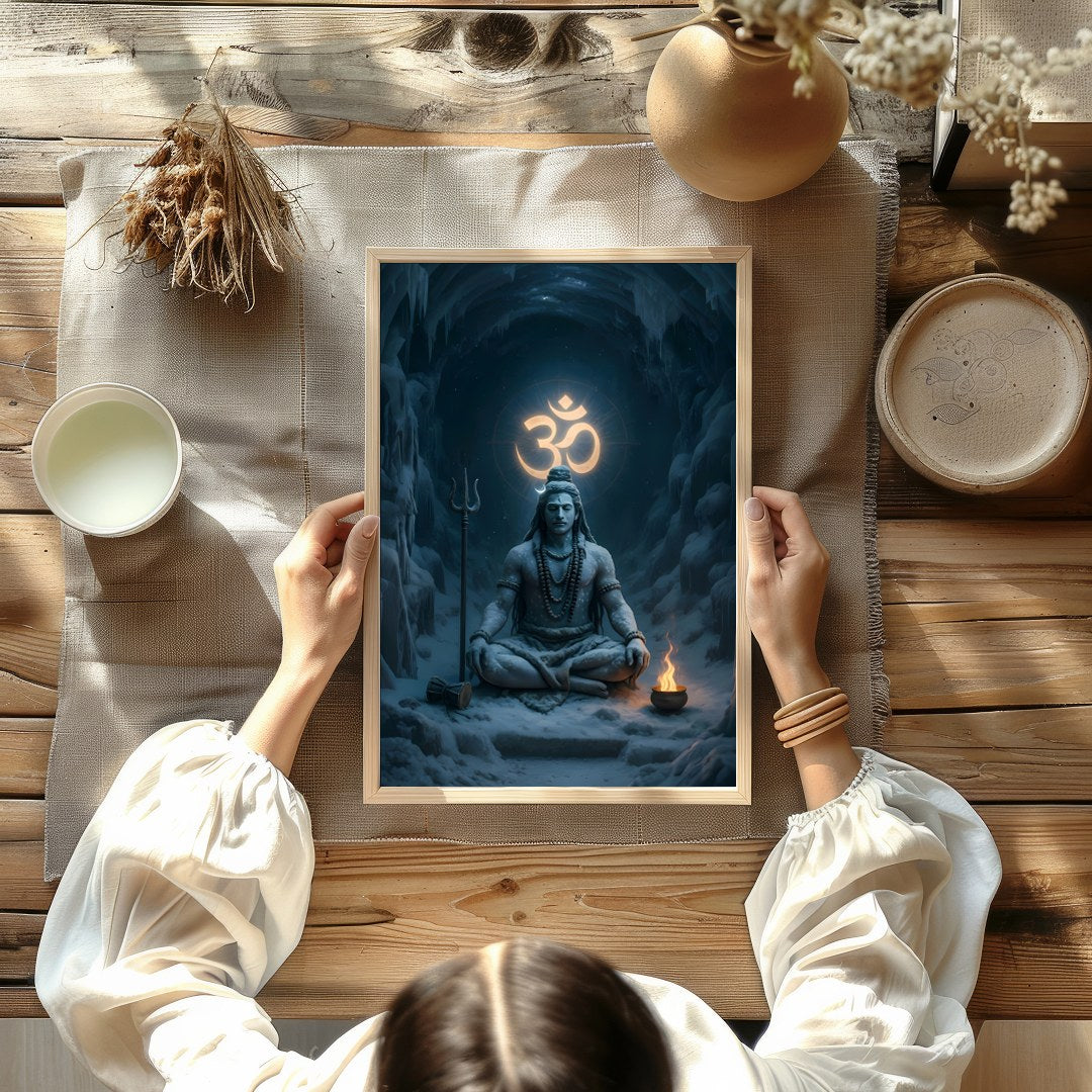 This mesmerizing artwork captures the serene presence of a meditative figure, enveloped in an for Kitchen