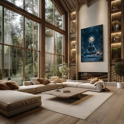 This mesmerizing artwork captures the serene presence of a meditative figure, enveloped in an for Living Room