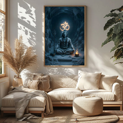 This mesmerizing artwork captures the serene presence of a meditative figure, enveloped in an for Sitting Area