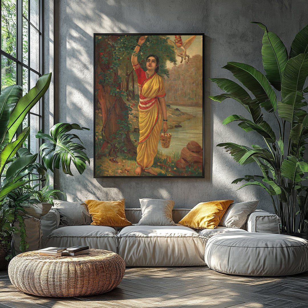 Immerse yourself in the timeless beauty of this captivating artwork depicting a serene figure in a for Balcony