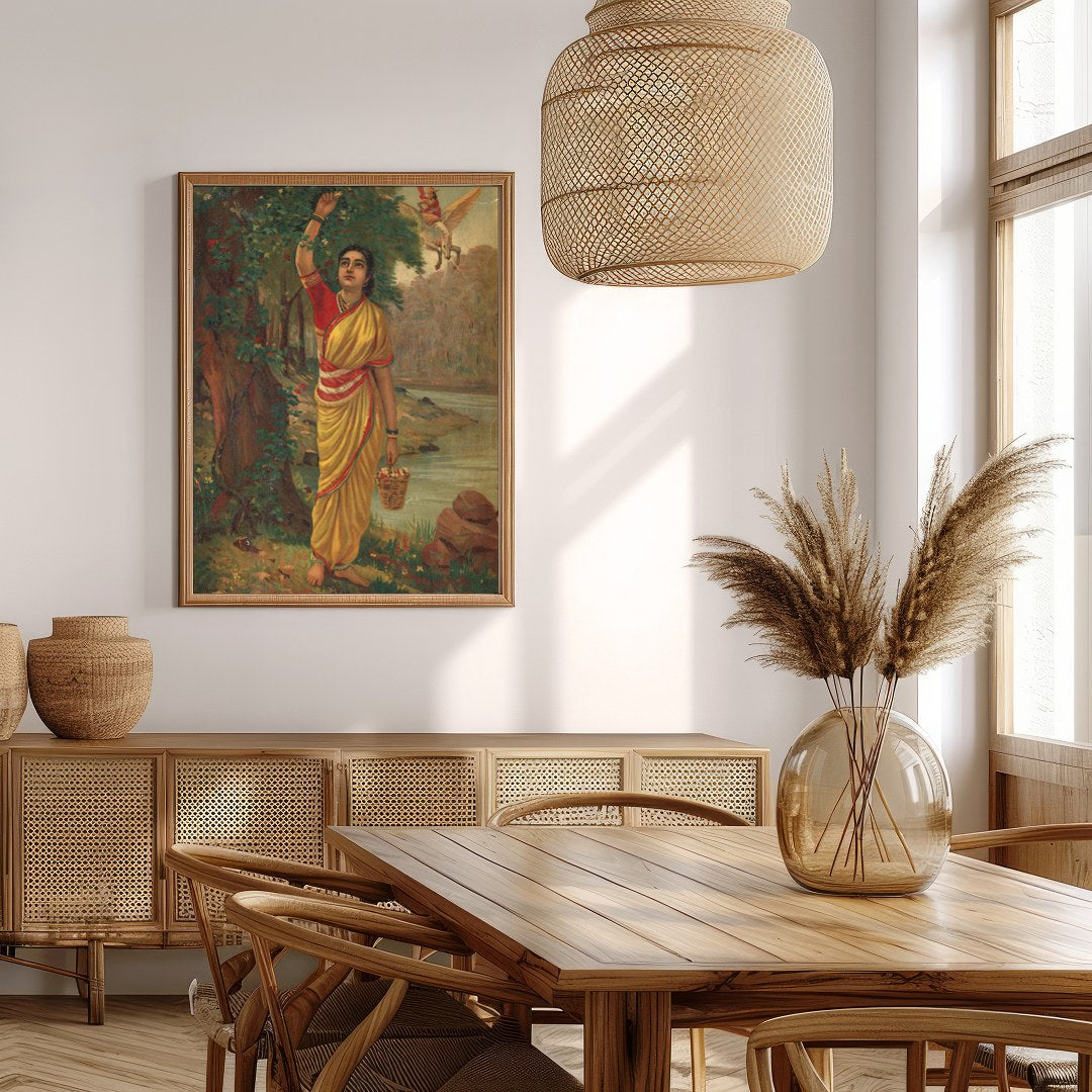 Immerse yourself in the timeless beauty of this captivating artwork depicting a serene figure in a for Extra Kitchen