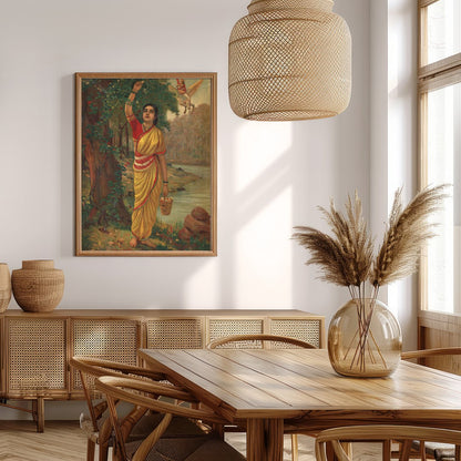 Immerse yourself in the timeless beauty of this captivating artwork depicting a serene figure in a for Extra Kitchen