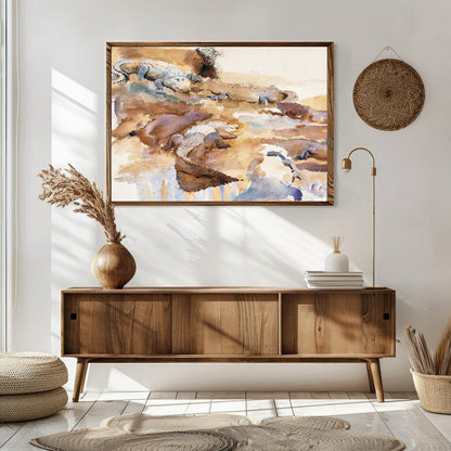 Immerse yourself in the tranquil beauty of nature with this exquisite watercolor artwork, capturing for Sitting Area