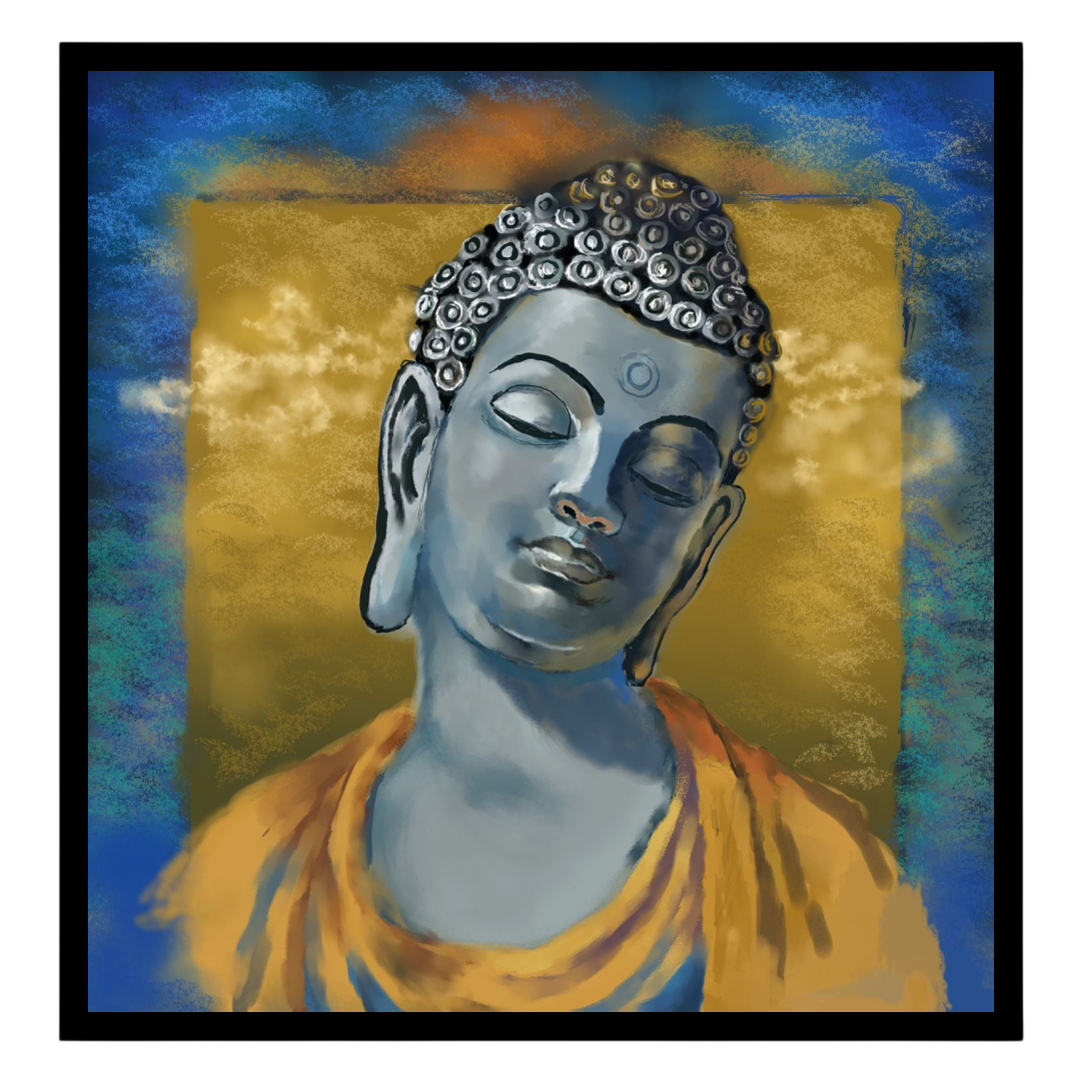 Immerse your space in tranquility with this serene depiction of the Buddha, capturing a peaceful for gallery