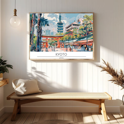 Immerse yourself in the captivating essence of Kyoto with this exquisite illustrated artwork. The for Hallway