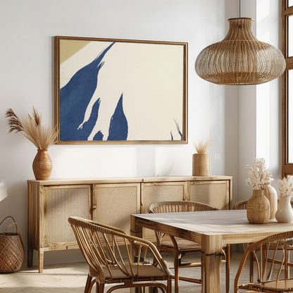 Capture the tranquil beauty of Mount Fuji with this minimalist artwork that combines soft beige and for Dining