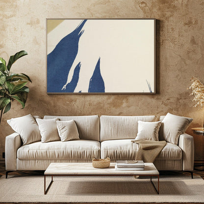 Capture the tranquil beauty of Mount Fuji with this minimalist artwork that combines soft beige and for Family Room