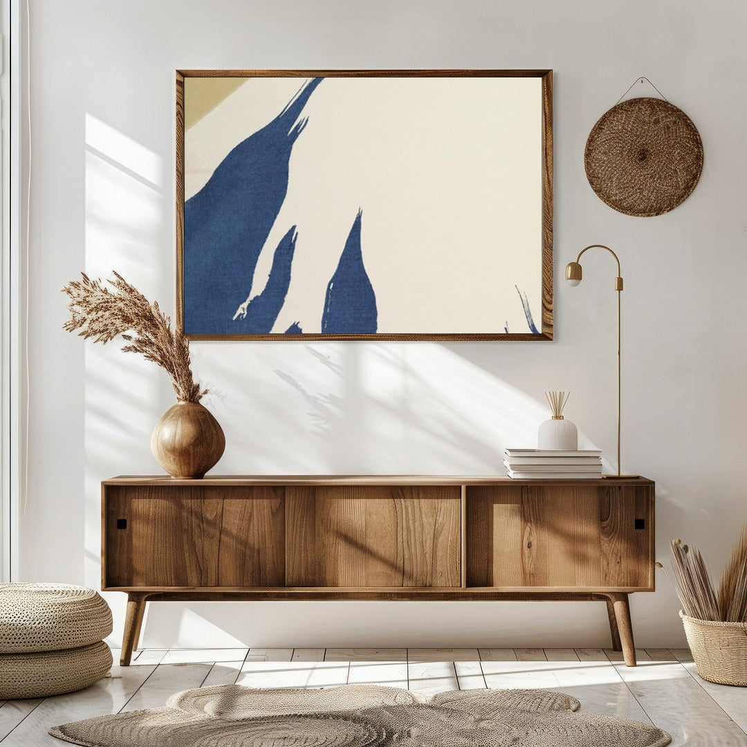 Capture the tranquil beauty of Mount Fuji with this minimalist artwork that combines soft beige and for Sitting Area