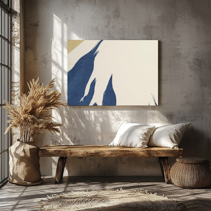 Capture the tranquil beauty of Mount Fuji with this minimalist artwork that combines soft beige and for Veranda