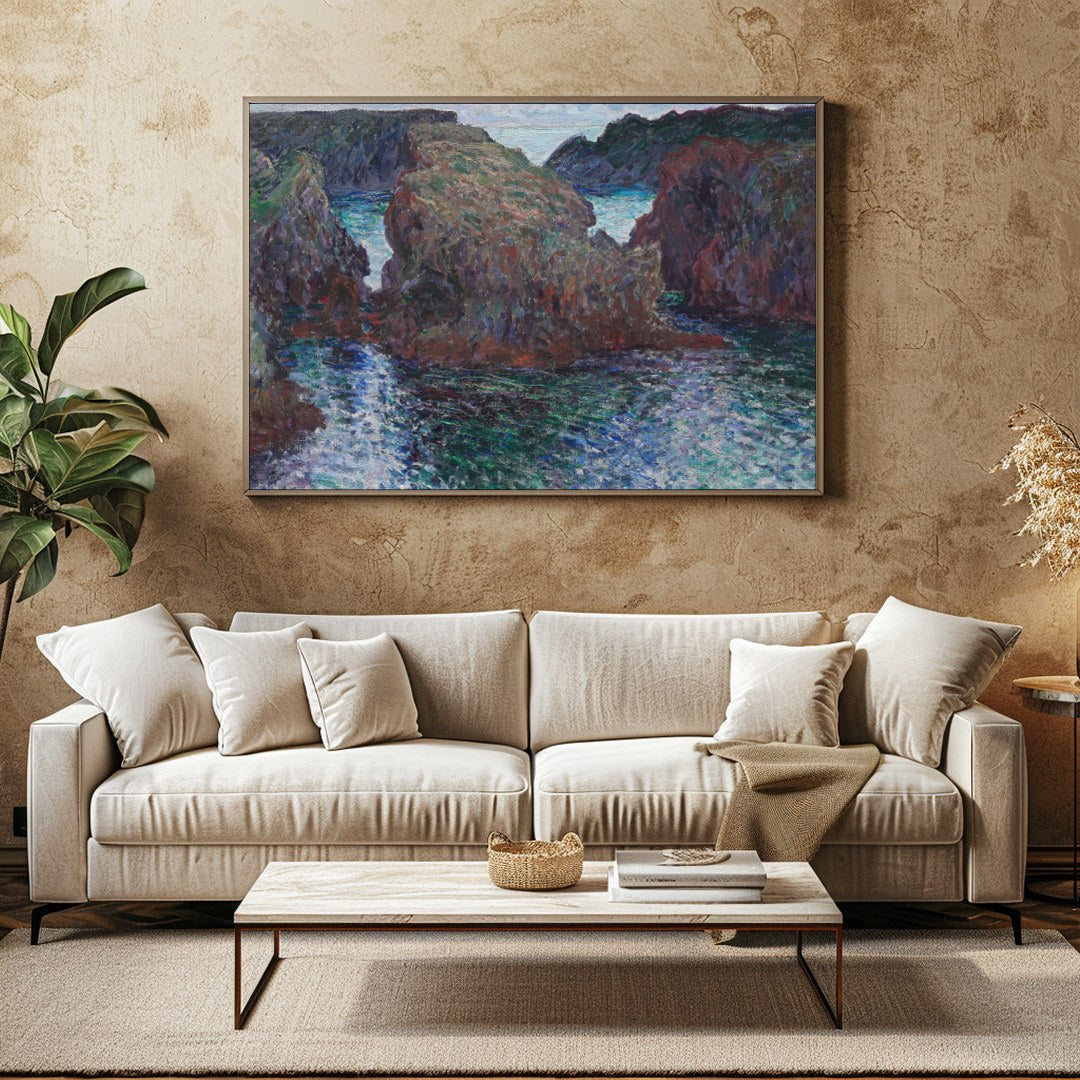 Immerse yourself in the calming beauty of 'Serenity of the Cliffs,' an exquisite piece that for Family Room