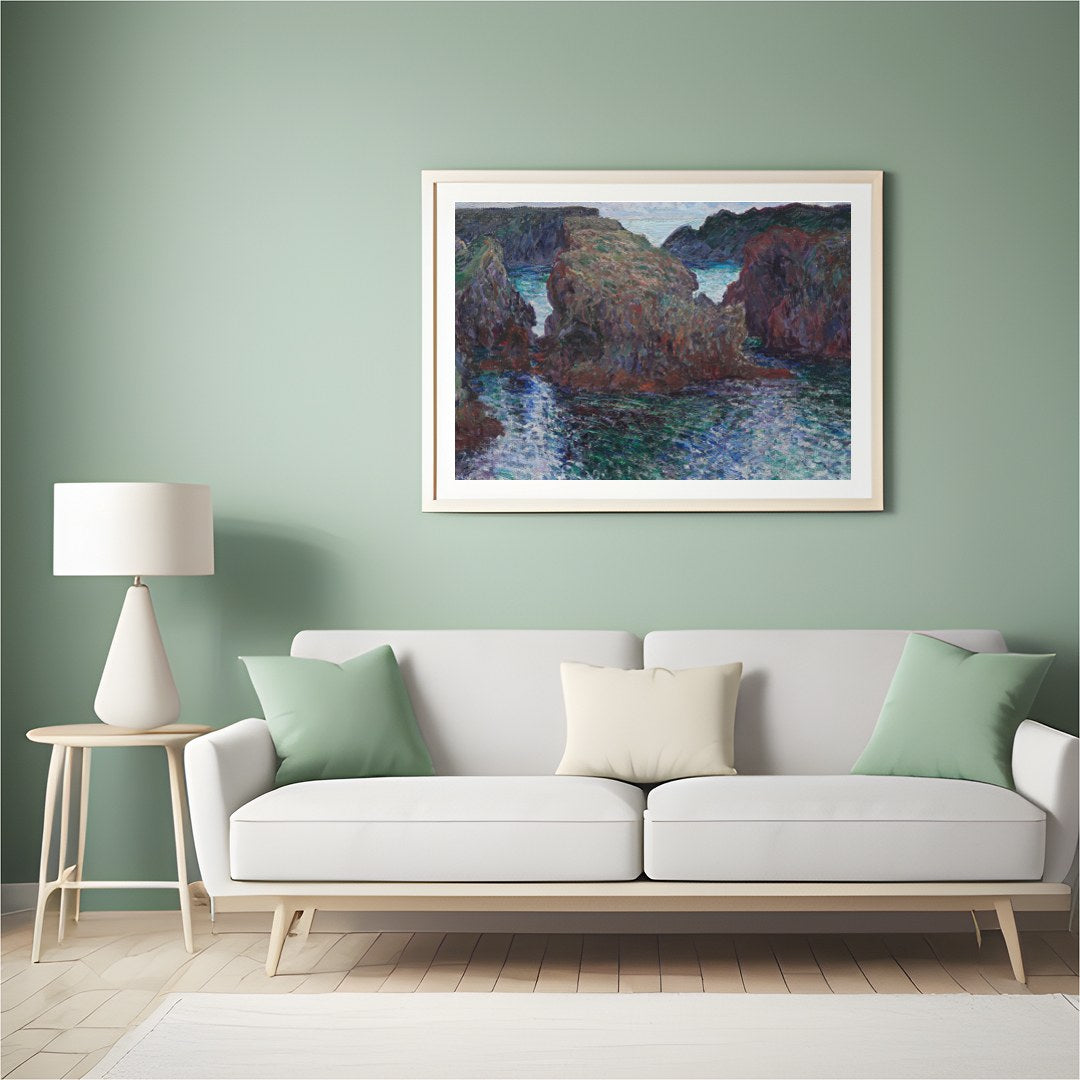 Immerse yourself in the calming beauty of 'Serenity of the Cliffs,' an exquisite piece that for Hall