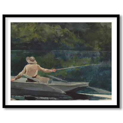 Immerse yourself in the calming and reflective scene of a lone fisherman casting his line amidst for room