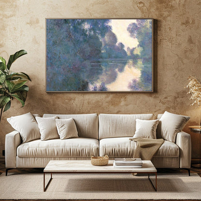 Immerse yourself in the tranquil beauty of 'Serenity on the Water,' a stunning artwork that for Family Room