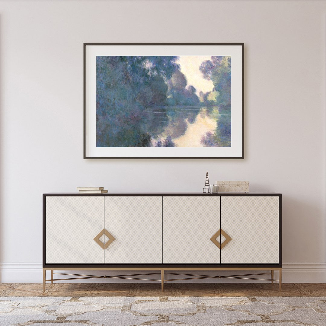 Immerse yourself in the tranquil beauty of 'Serenity on the Water,' a stunning artwork that for Foyer