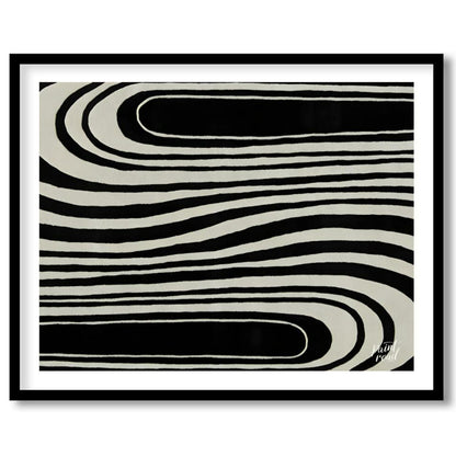 """Serpentine Flow"" captures the dynamic interplay of black and white, creating a mesmerizing visu… for home