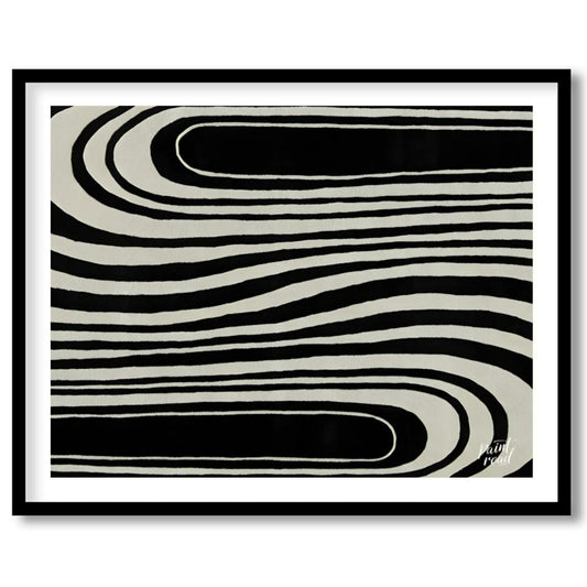 """Serpentine Flow"" captures the dynamic interplay of black and white, creating a mesmerizing visu… for home