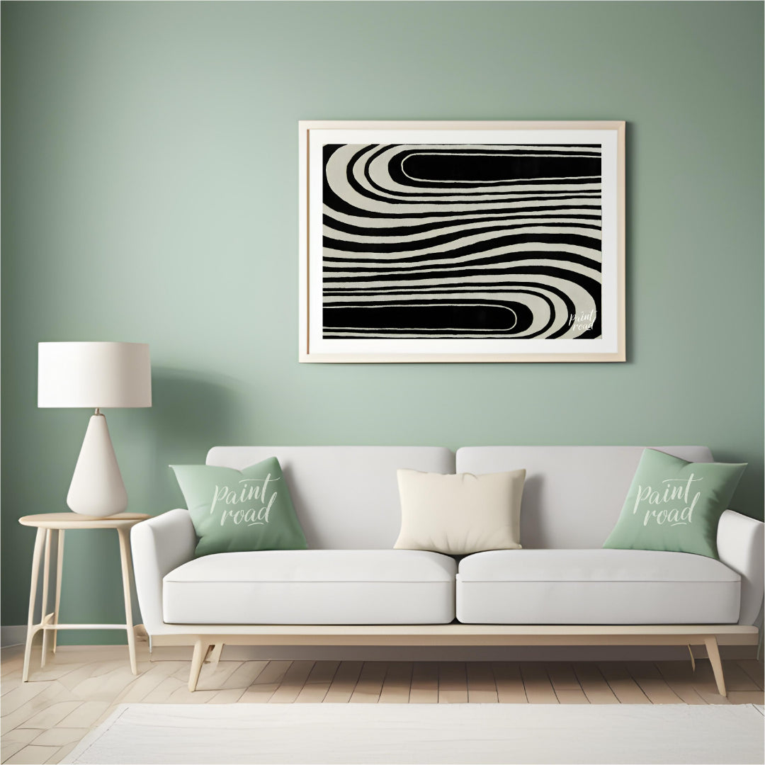 """Serpentine Flow"" captures the dynamic interplay of black and white, creating a mesmerizing visu… for living room
