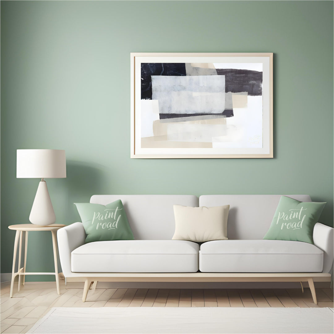 "This abstract painting, ""Shadow Horizon II"" by Jennifer Goldberger, features a composition of la… for living room