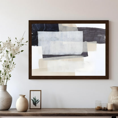 "This abstract painting, ""Shadow Horizon II"" by Jennifer Goldberger, features a composition of la… for living room