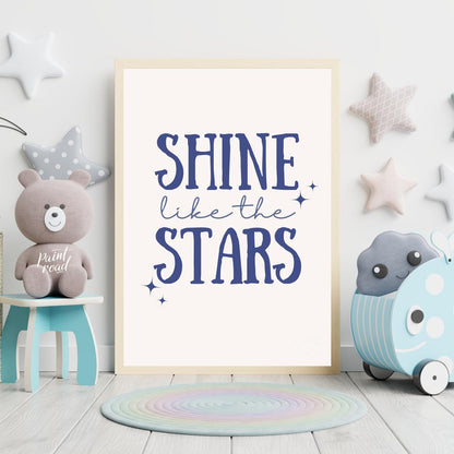 This inspiring and empowering poster delivers a powerful message: "SHINE like the STARS." The text … for nursery