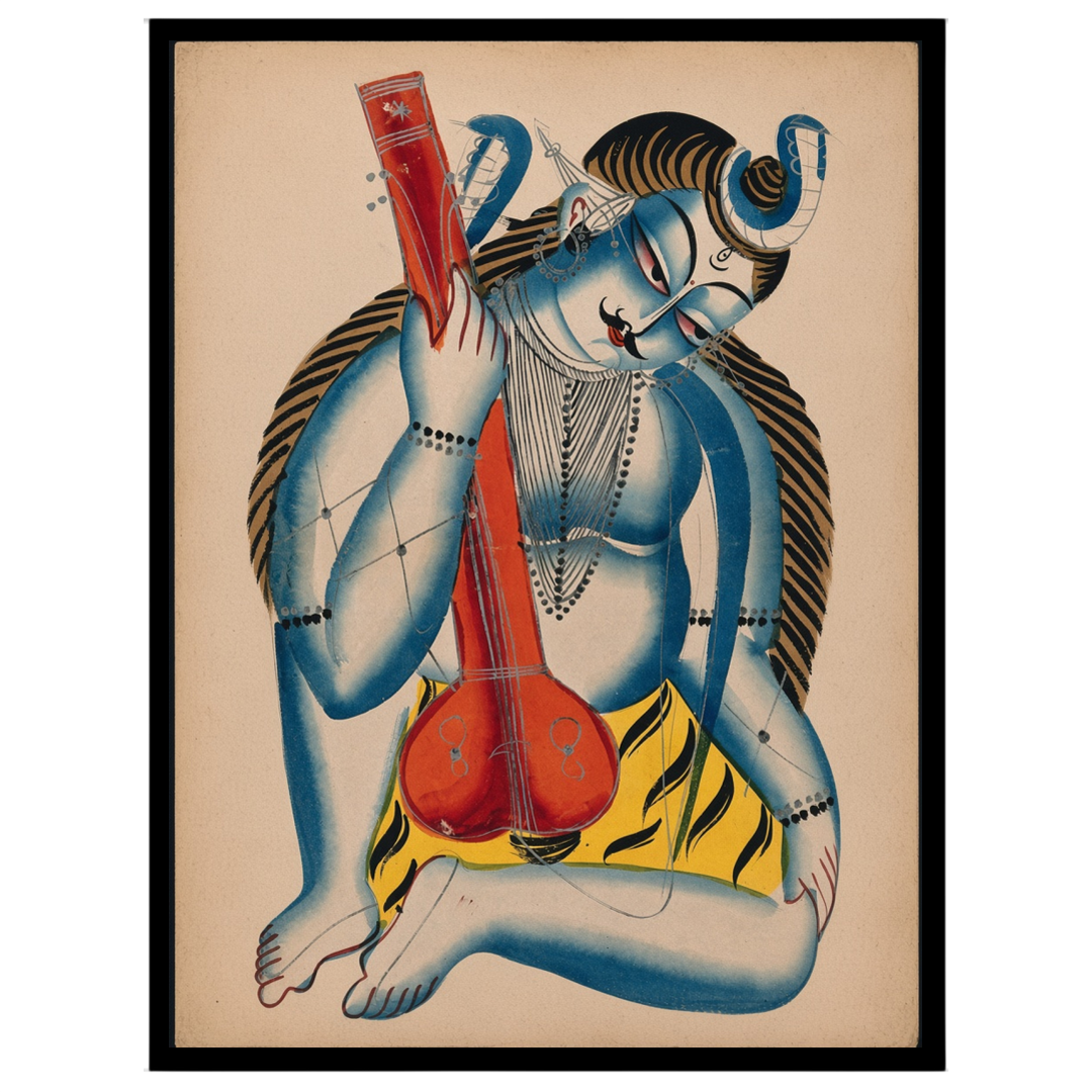 Immerse yourself in the enchanting presence of Shiva depicted as a musician in this exquisite for living-space
