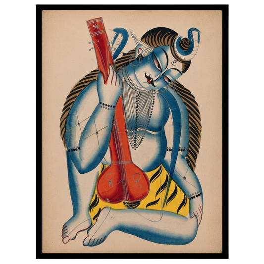 Immerse yourself in the enchanting presence of Shiva depicted as a musician in this exquisite for living-space