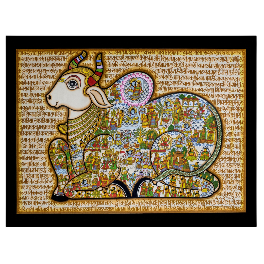 Dive into the rich tapestry of Indian mythology with this captivating Pichwai art, depicting Lord for abode