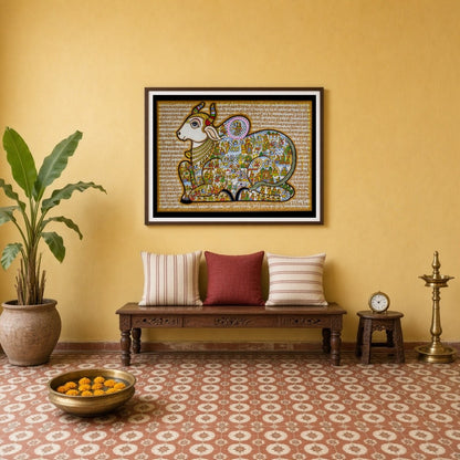 Dive into the rich tapestry of Indian mythology with this captivating Pichwai art, depicting Lord for Entrance