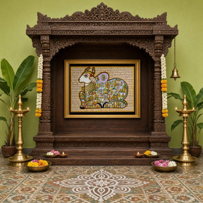 Dive into the rich tapestry of Indian mythology with this captivating Pichwai art, depicting Lord for Home Temple