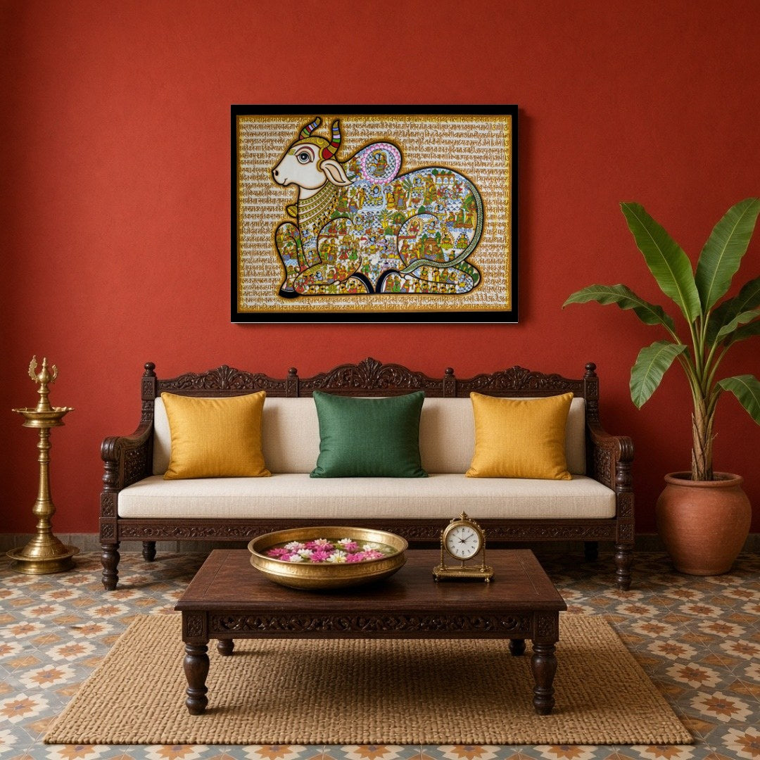 Dive into the rich tapestry of Indian mythology with this captivating Pichwai art, depicting Lord for Living Room