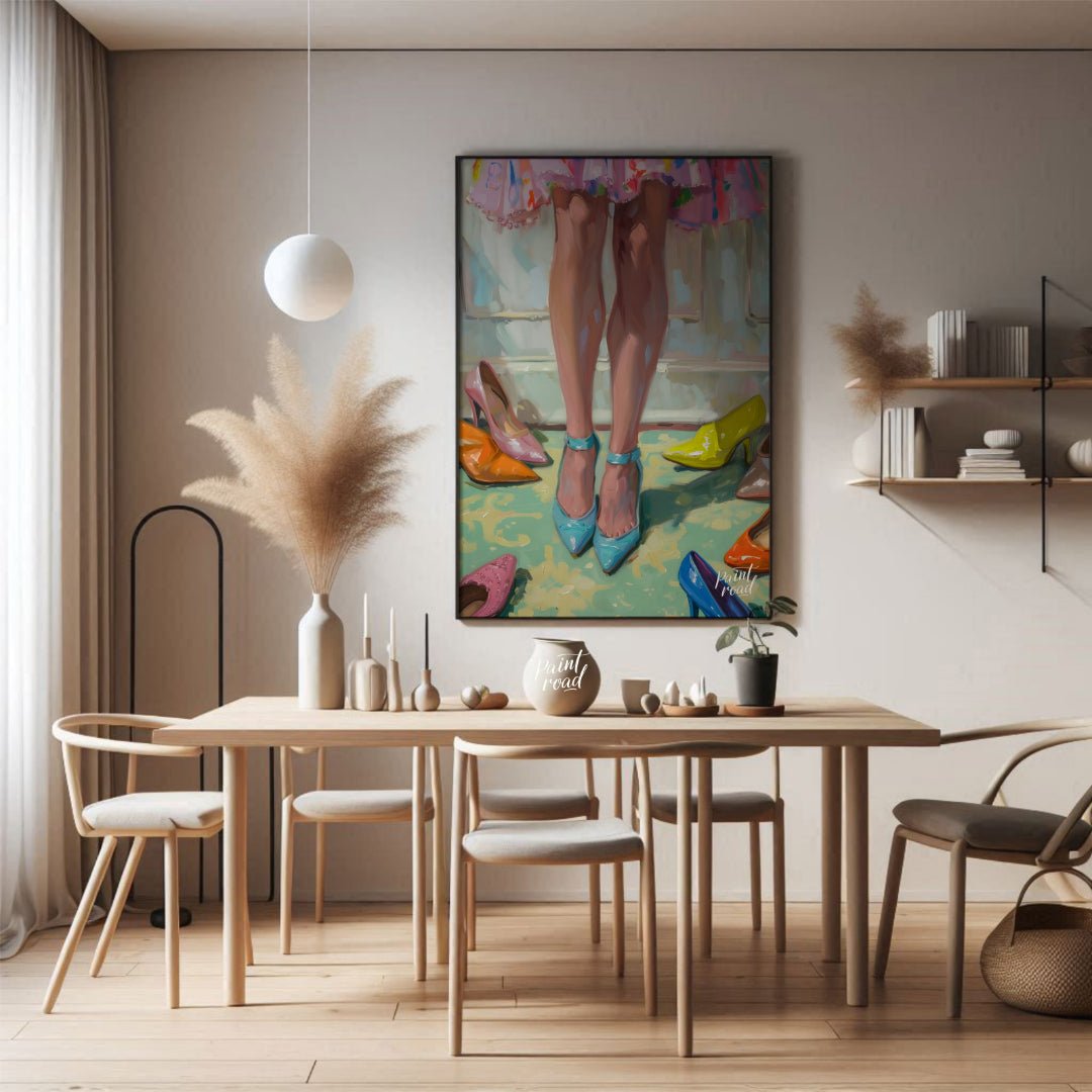 This beautiful painting playfully captures a moment of indecision amidst a colorful collection of f… for dining room