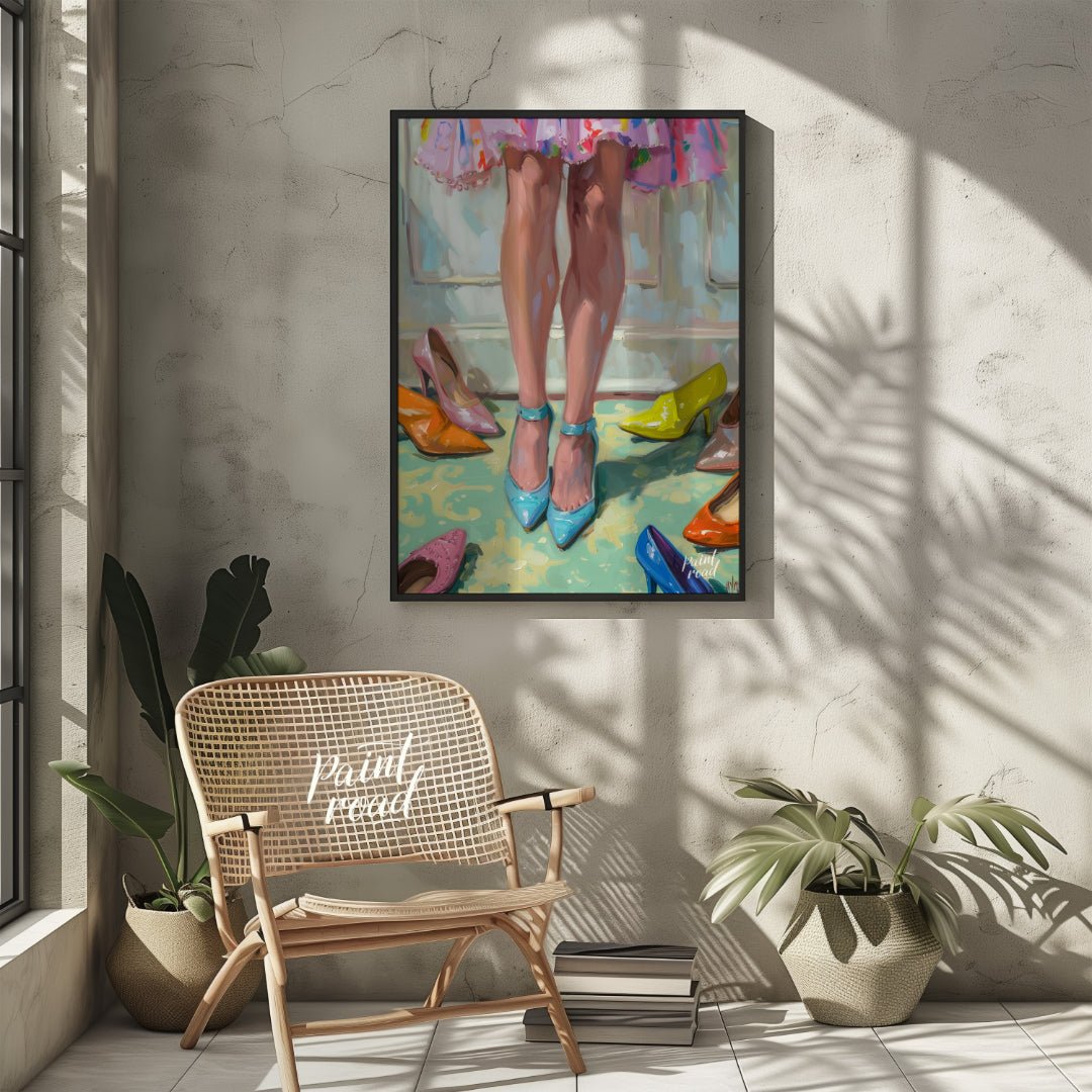 This beautiful painting playfully captures a moment of indecision amidst a colorful collection of f… for living room