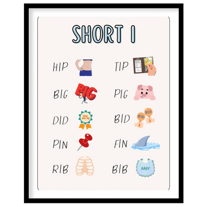 This clear and engaging educational poster, titled "SHORT I," is designed to help young learners id… for lovely house