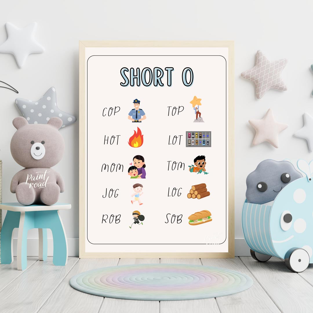 This practical and engaging educational poster, titled "SHORT O," is designed to assist young learn… for nursery