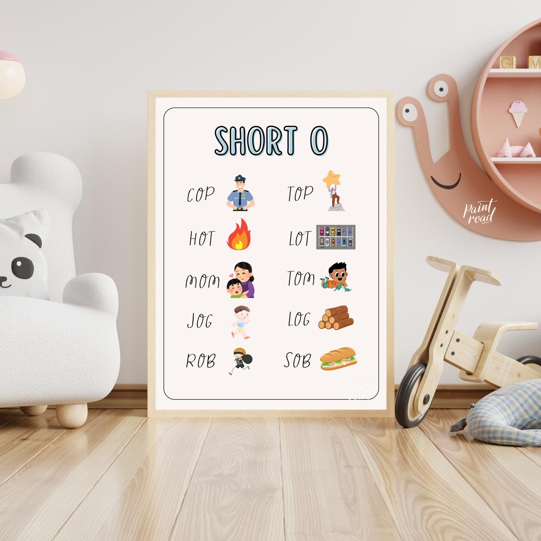 This practical and engaging educational poster, titled "SHORT O," is designed to assist young learn… for nursery