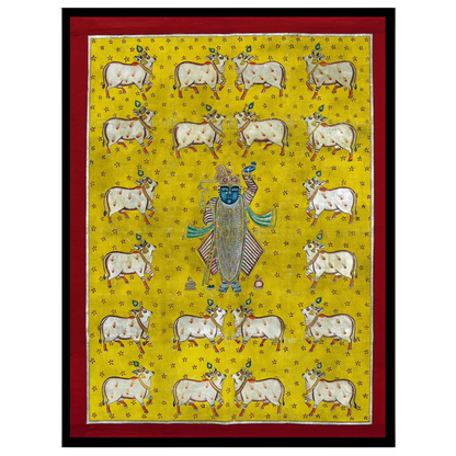 Immerse yourself in the divine beauty of 'Shrinathji's Radiant Blessing' featuring an enchanting for loft