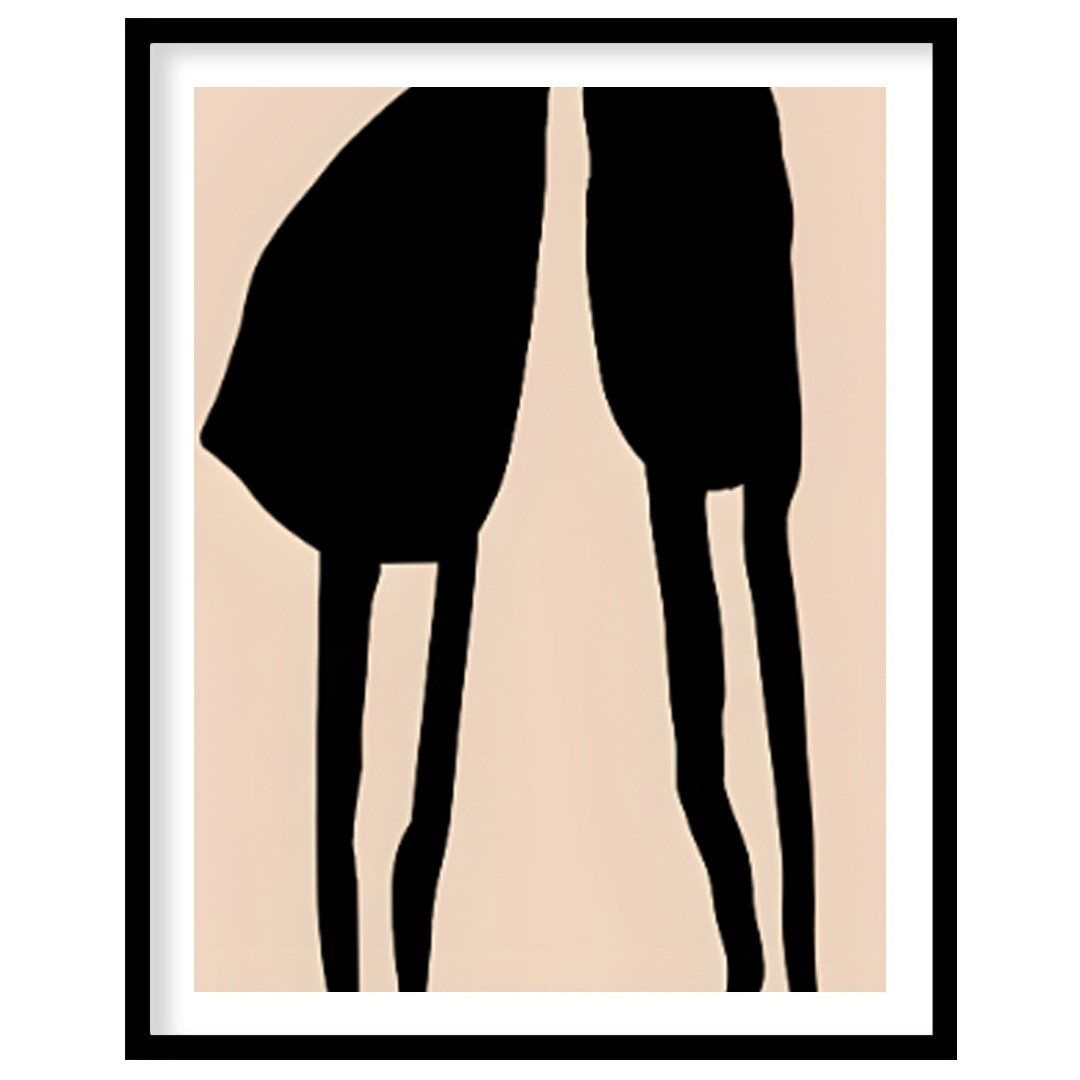 """Silent Encounter"" presents a minimalist illustration of two figures in close proximity, rendere… for home