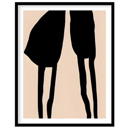 """Silent Encounter"" presents a minimalist illustration of two figures in close proximity, rendere… for home