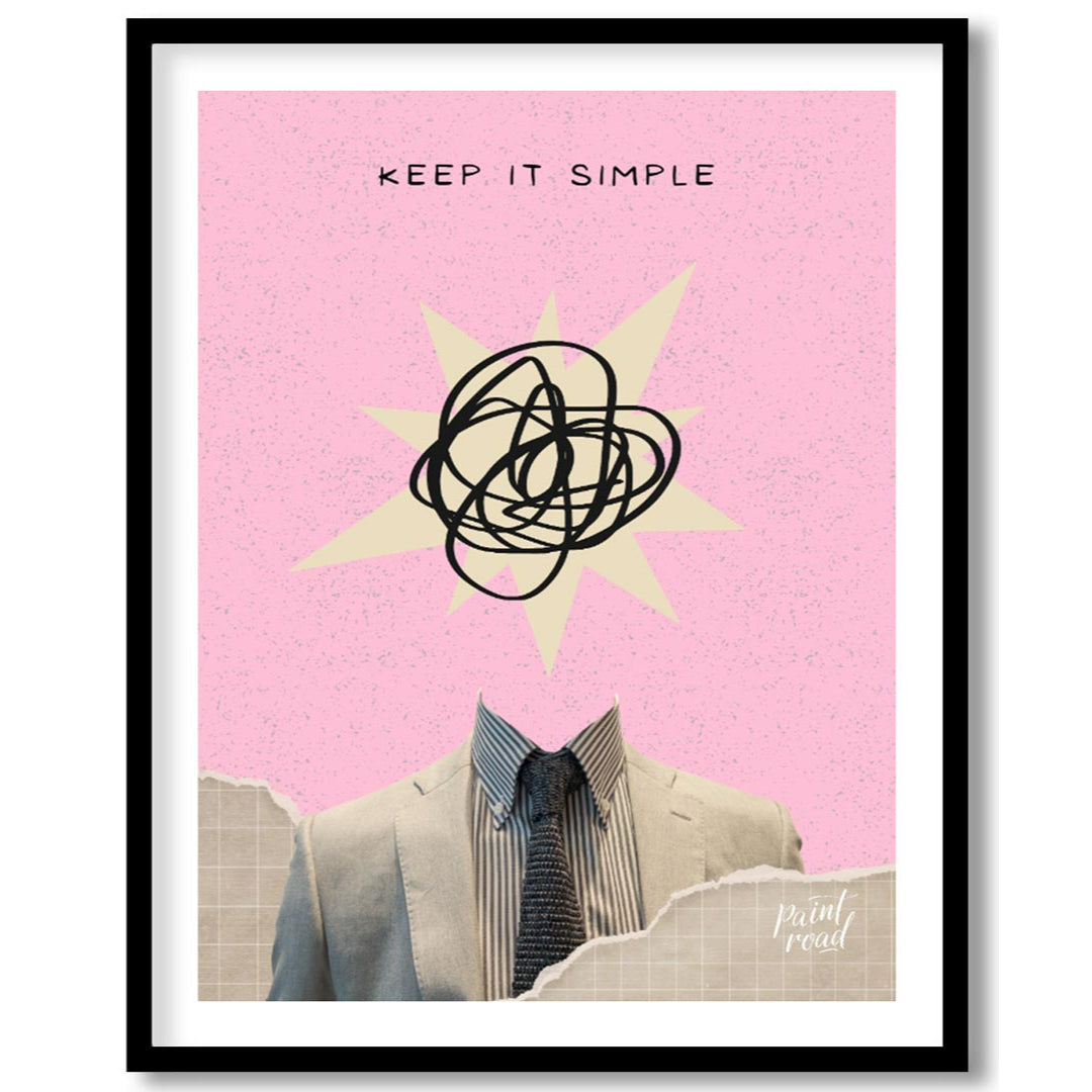 This abstract poster captures the essence of modern minimalism with an ironic twist. Featuring a he… for sweet home