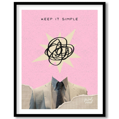 This abstract poster captures the essence of modern minimalism with an ironic twist. Featuring a he… for sweet home