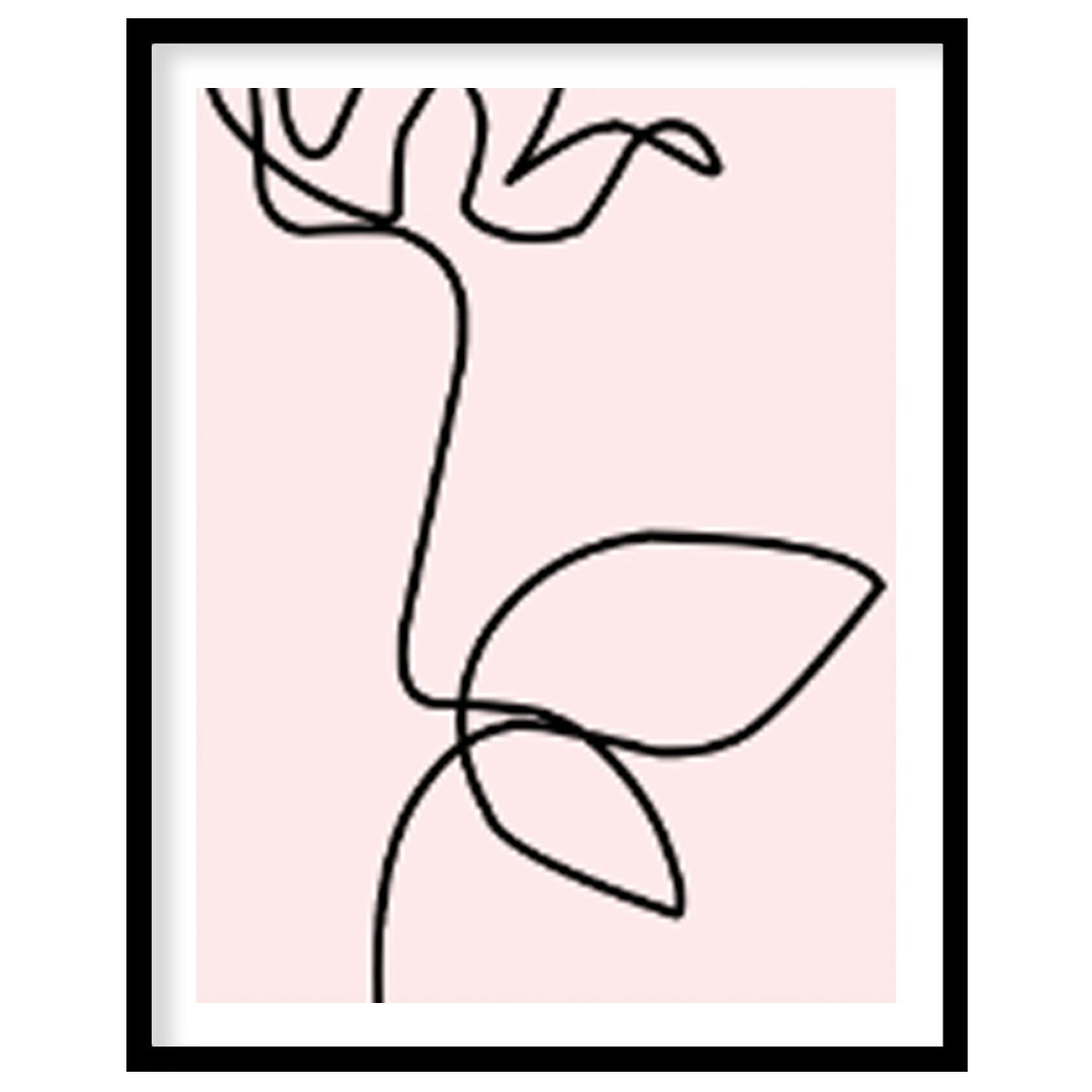 This elegant and incredibly minimalist artwork features a single rose rendered in a continuous, flo… for abode
