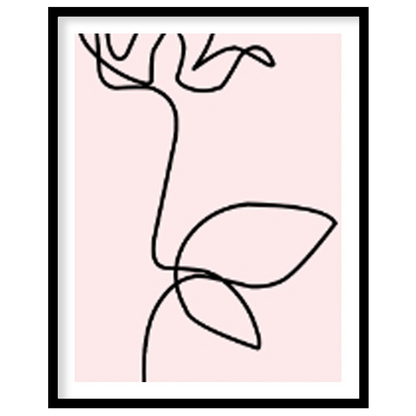 This elegant and incredibly minimalist artwork features a single rose rendered in a continuous, flo… for abode